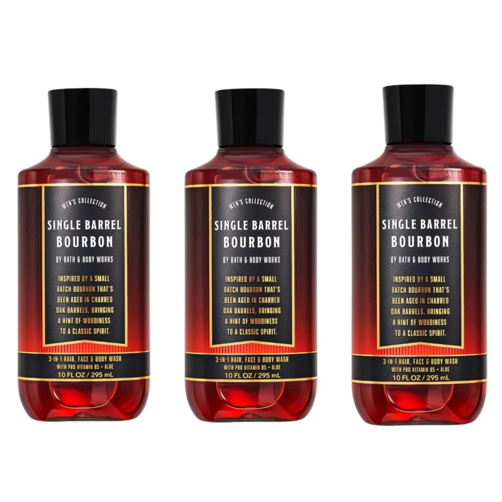 Bath and Body Works Mens Discontinued SINGLE BARREL BOURBON 3in1 Wash 2pc Bundle